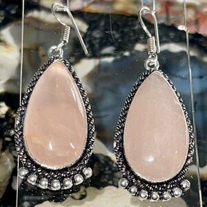 Pink Rose Quartz “Stone of Pure Love” Earrings 2”